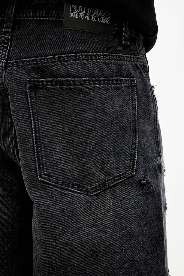 Distressed denim bermuda - 4