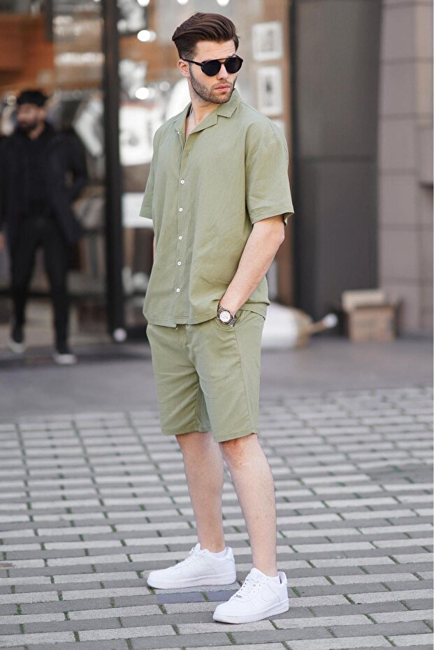 Green Basic Men's Shorts Set - 2