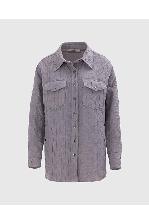 Seçil Günlük Gömlek-242510004 Gri - 6