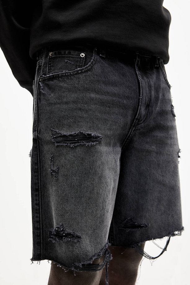 Distressed denim bermuda - 6