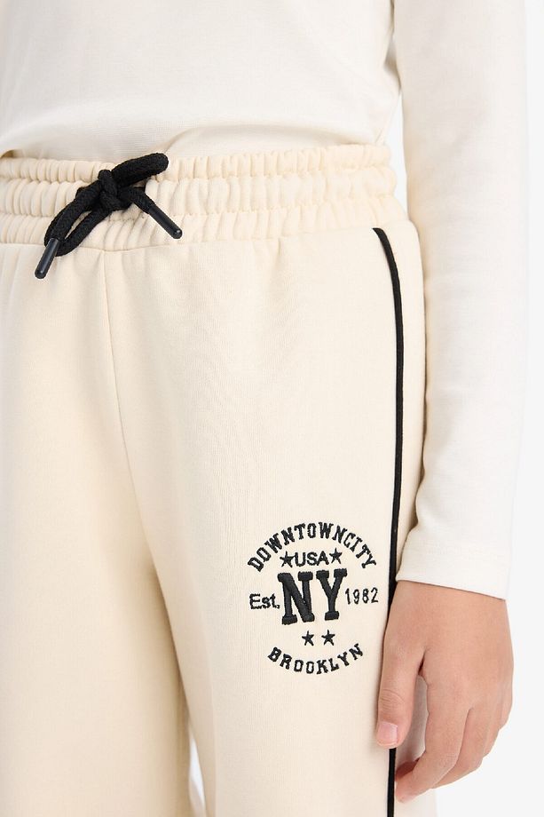 Kız Çocuk Beli Lastikli Baskılı Pamuklu Jogger Eşofman Altı D8092A824WN - 5