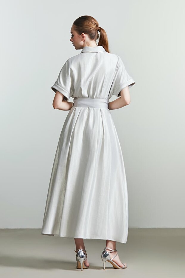 فستان بياقة على شكل حرف A - 5