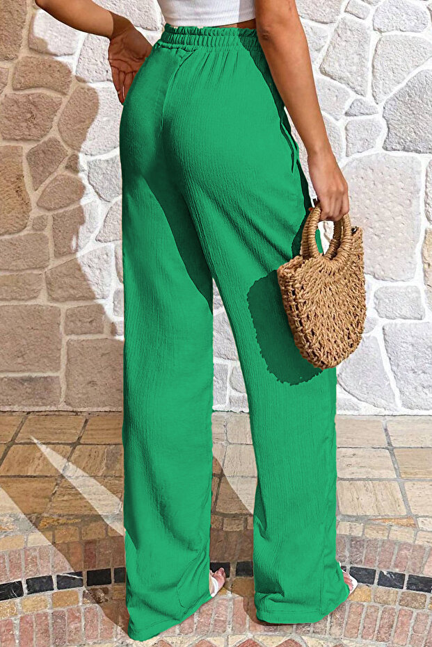 Kadın Basic Premium Model Bürümcük Palazzo Alt - 4