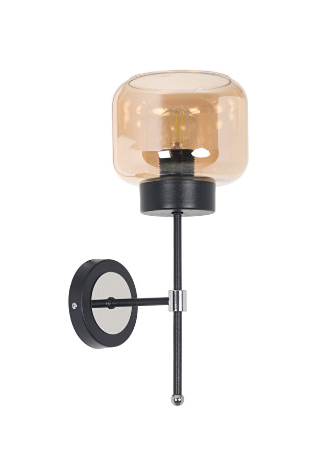 Kama Siyah Krom Bal Camlı Aplik - 1