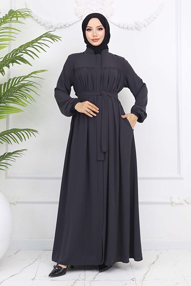 Robed Belted Ferace Anthracite 1004