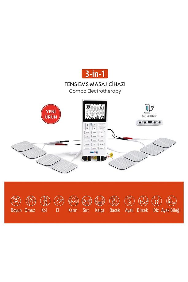 M101A-WH2 | 4 Kanallı 8 Pedli 60 Prog | Şarjlı | Dijital EMS & TENS | Fizik Tedavi ve Masaj | Türkçe - 2