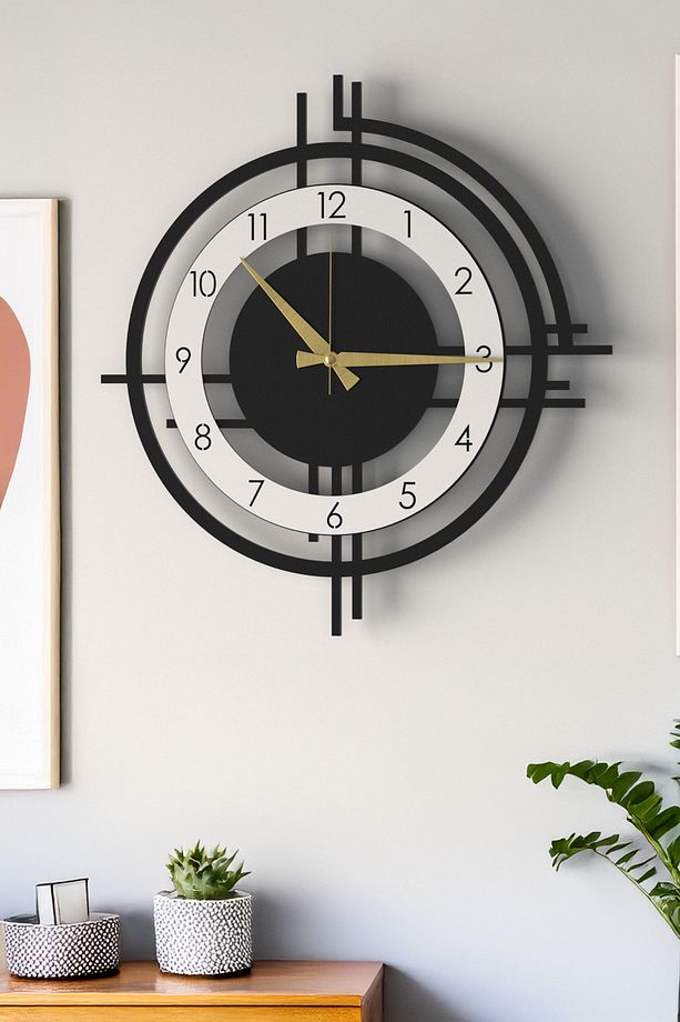 Şık ve Modern Duvar Saati - 48cm Büyük Boy, 3 Farklı Renk Seçeneği - - 8