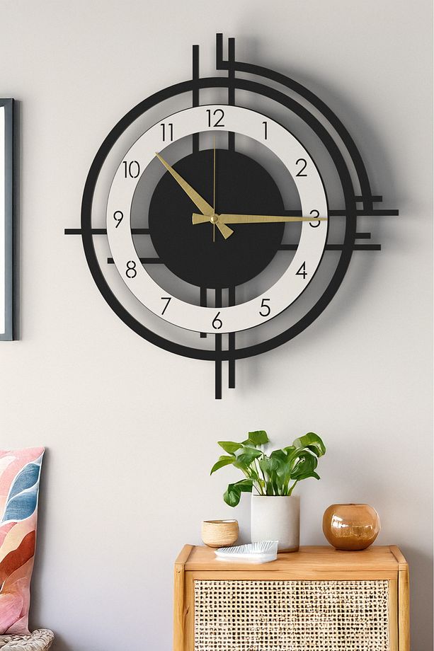 Şık ve Modern Duvar Saati - 48cm Büyük Boy, 3 Farklı Renk Seçeneği - - 7