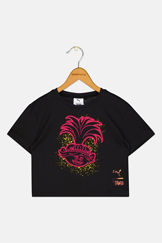 x Trolls Kids Girl Short Sleeves Outdoors T-Shirt, Black