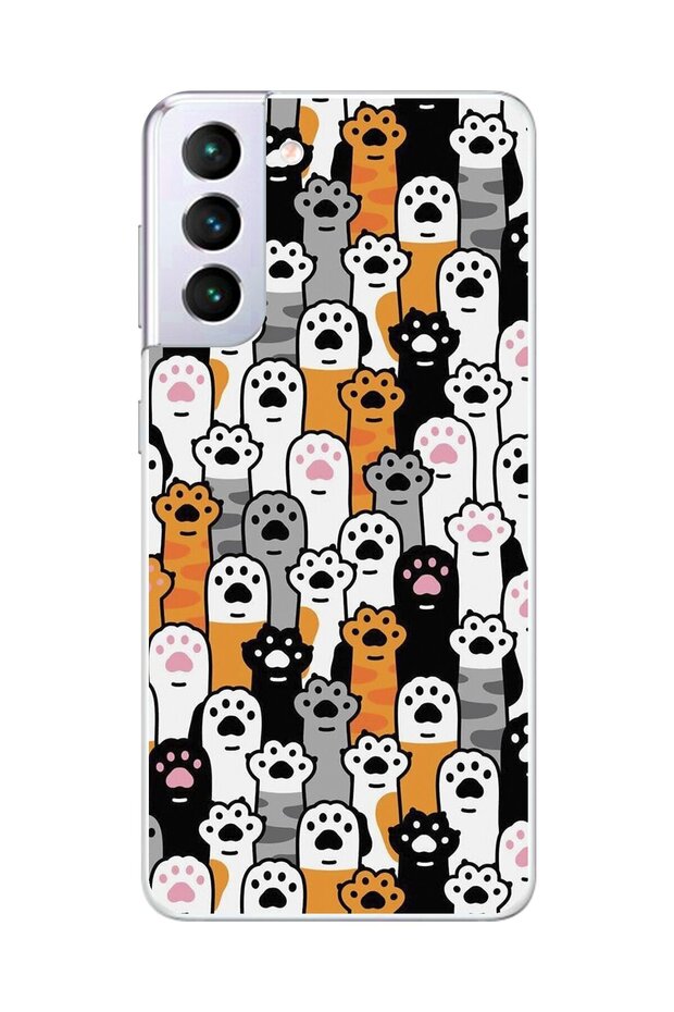 Samsung Galaxy S21+ Compatible Transparent Case with Cats 3 Designs