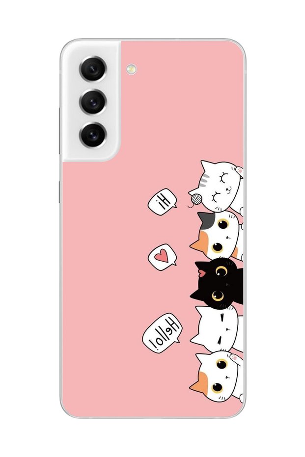Clear Case Compatible with Samsung Galaxy S21 Fe Design Cats 2