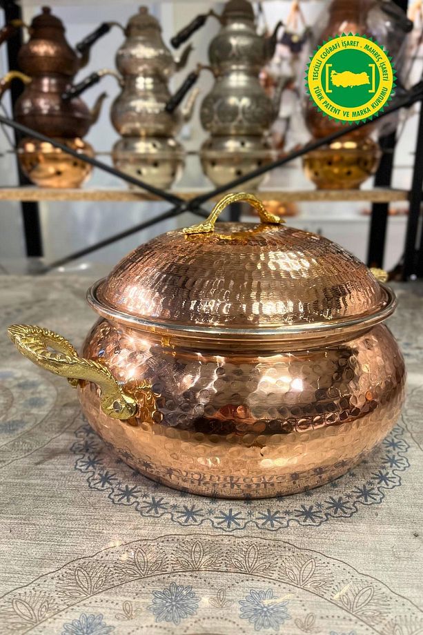 Dövme Bakır Trabzon Güveç Tencere 2 Litre - 2