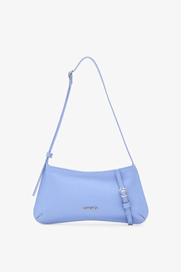 Belt Detailed Shoulder Bag Baby Blue Eleanor
