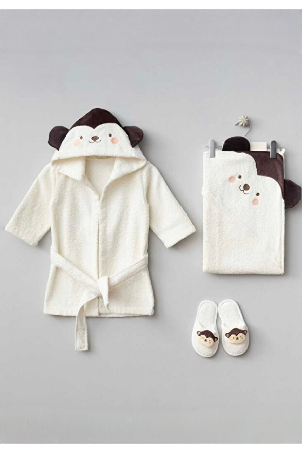 Newborn Baby Towel Bathrobe Set Organic - Baby Birth Gift