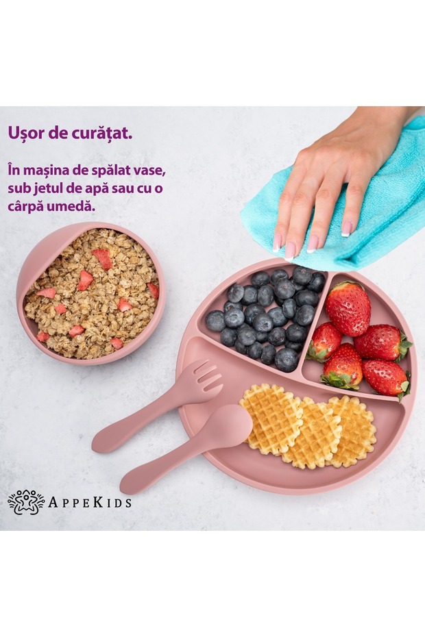 AppeKids Basic Old Rose Diversification Set, 100% Silicone, 6 months+ - 5