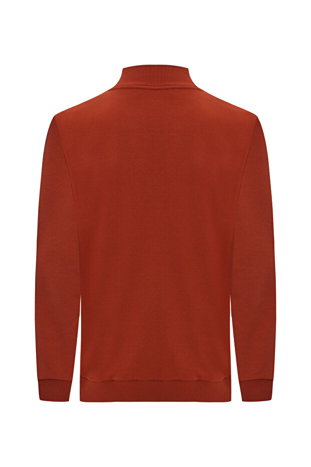 FERMUARLI DİK YAKA SWEATSHIRT - 5