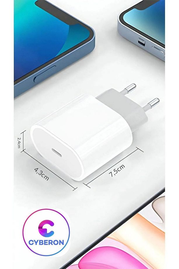 Iphone Type-c 25w Tüm Serilerle Uyumlu Hızlı Şarj Aleti Adaptör Kablo Set 7 8 X 11 12 13 14 Pro Max - 6