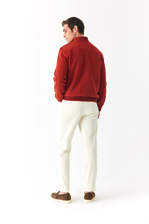 FERMUARLI DİK YAKA SWEATSHIRT - 3