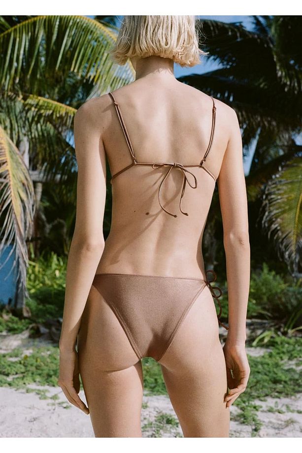 Parlak bitişli bikini külot - 4