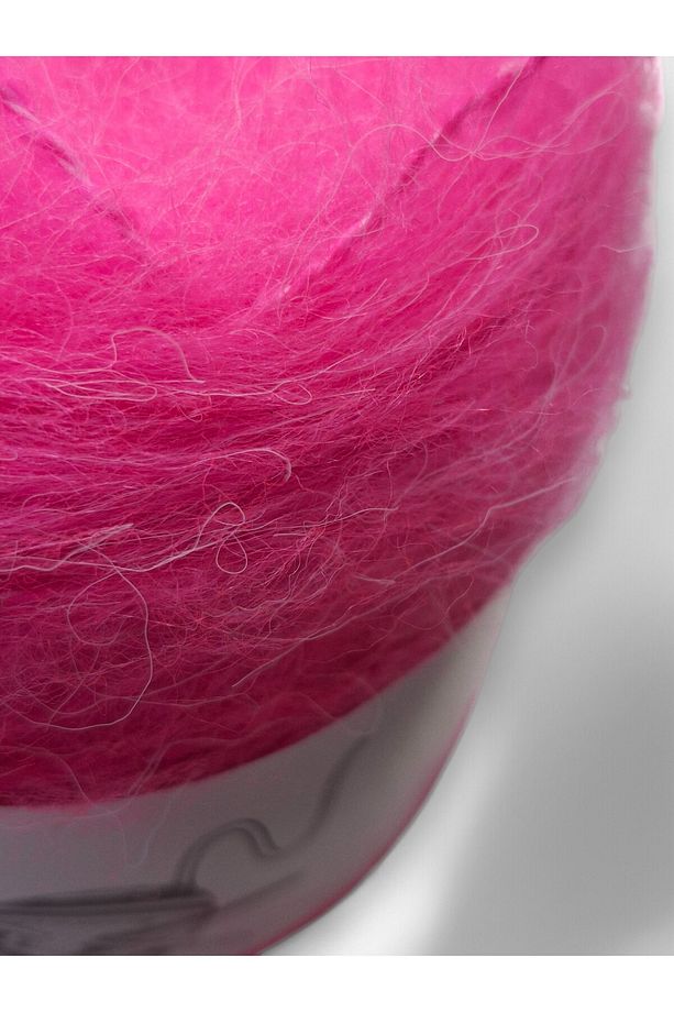 Flamingo Neon Pembe Bol Tüylü Tiftik Moher Yün Örgü Ipi - 3