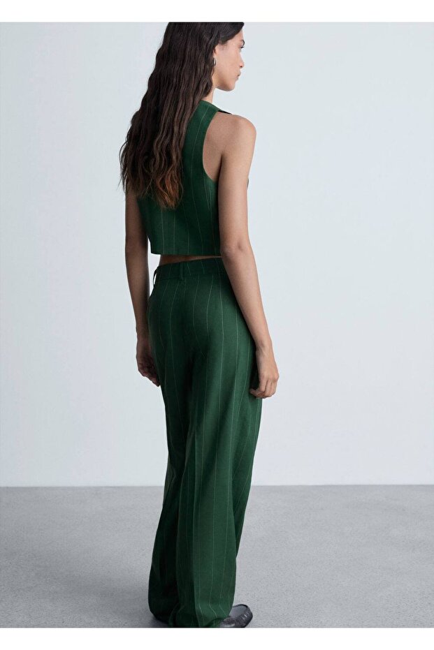 İnce çizgili yelek - 4