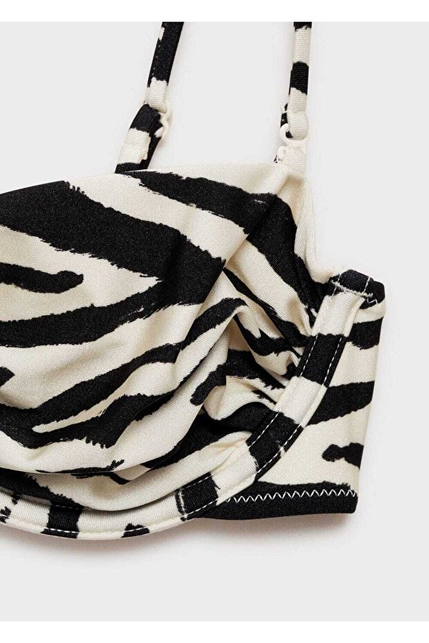 Zebra desenli balenli bikini üstü - 5