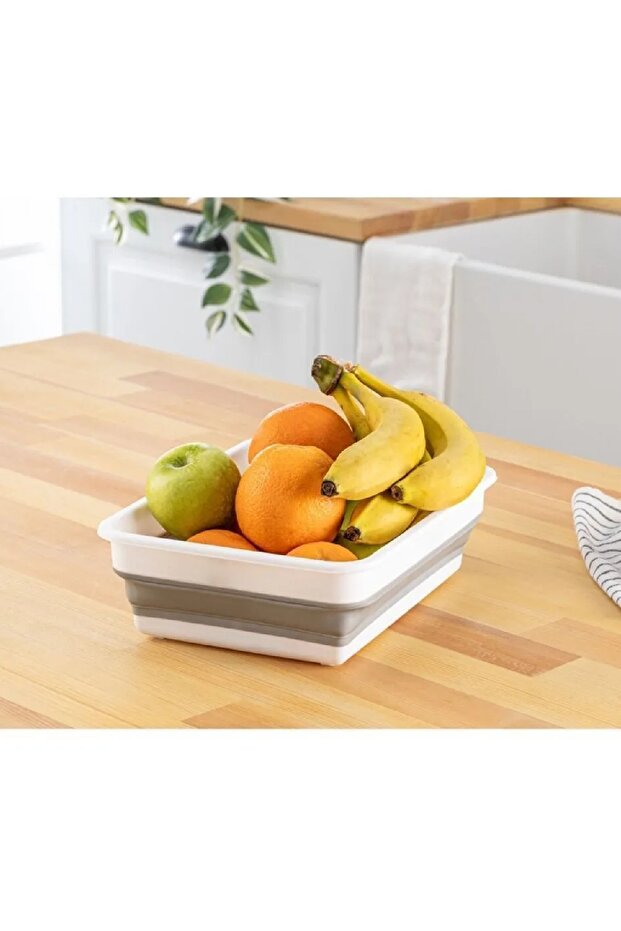 1 Piece Folding Basin Basin Bucket Accordion Rectangular Office A-5 Storage 4 Liters (Small Size) - 7