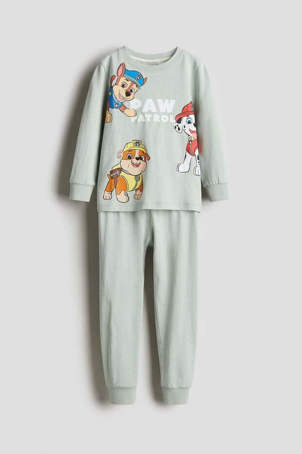 Printed cotton jersey pyjamas