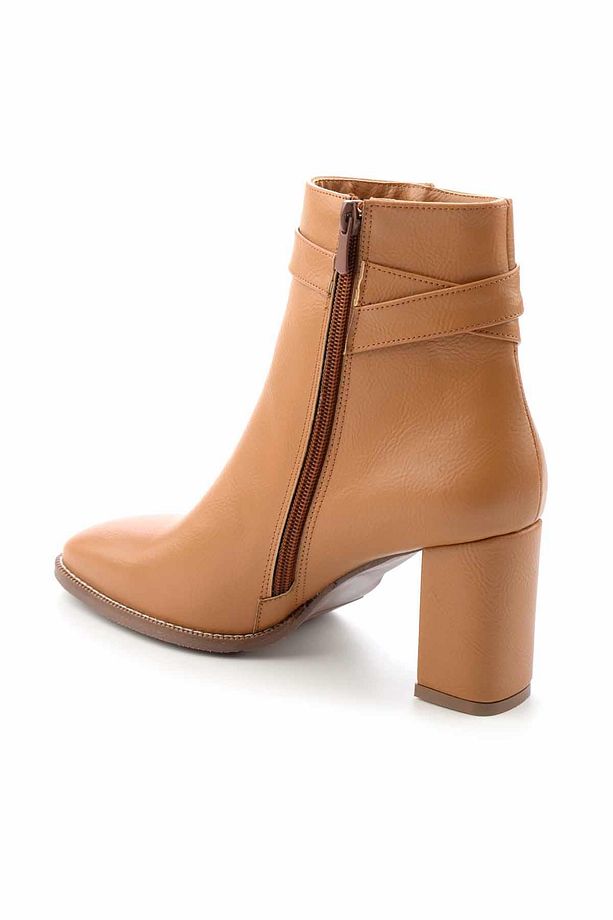Taba Kırışık Kadın Bot & Bootie K02189090509 - 4
