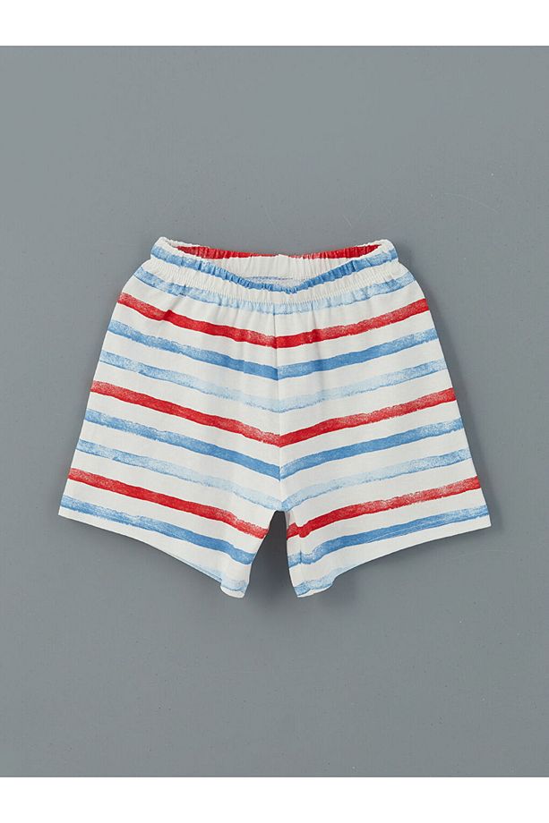 LCW baby Çizgili Şortlu Erkek Bebek Şortlu Pijama Takım - 4