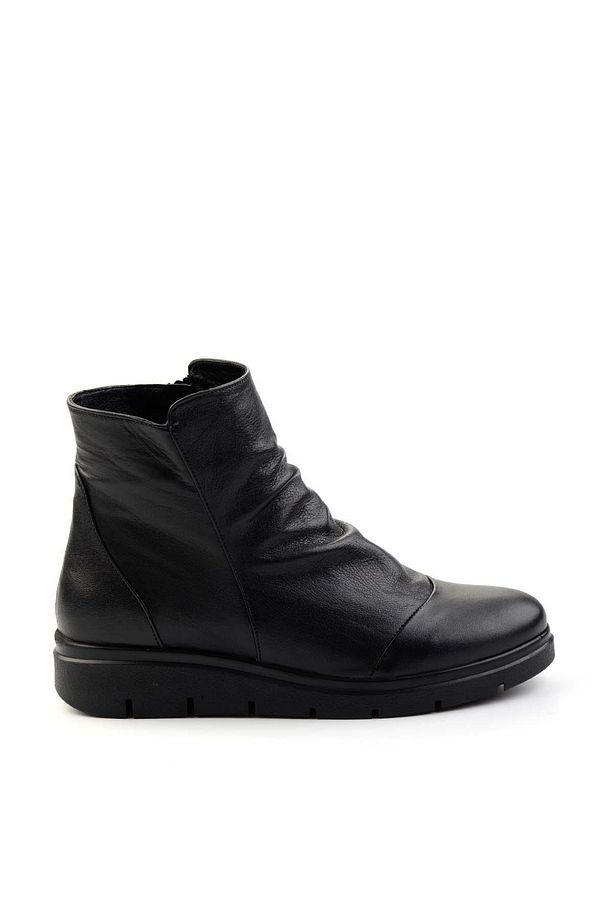 Siyah Hakiki Deri Kadın Bot & Bootie K02531271503 - 1