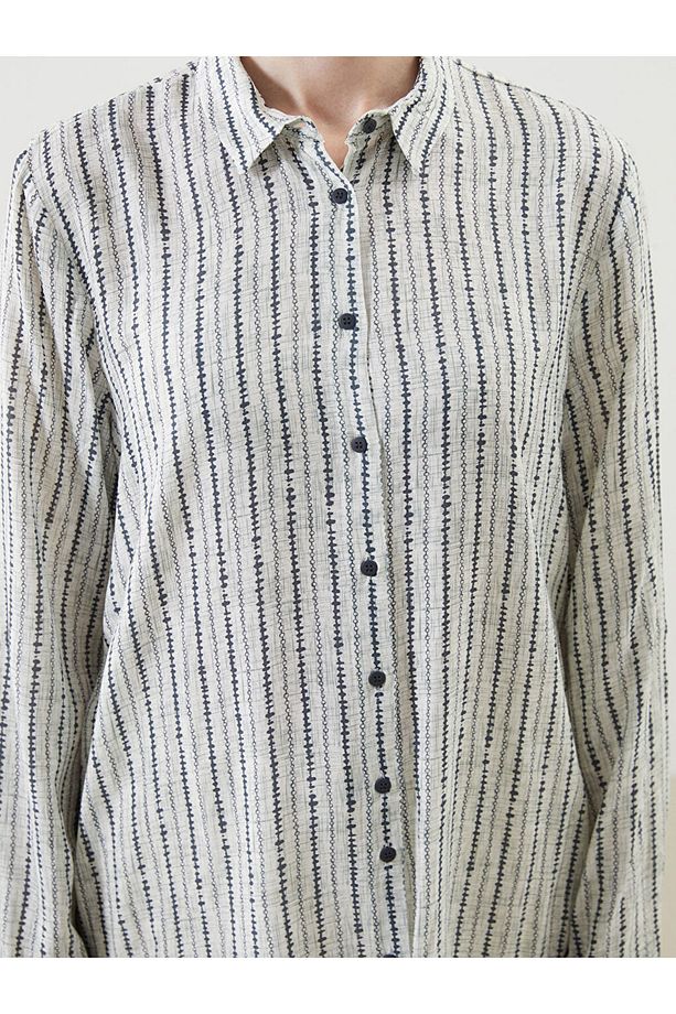 LCW Grace Regular Fit Desenli Kadın Gömlek - 3