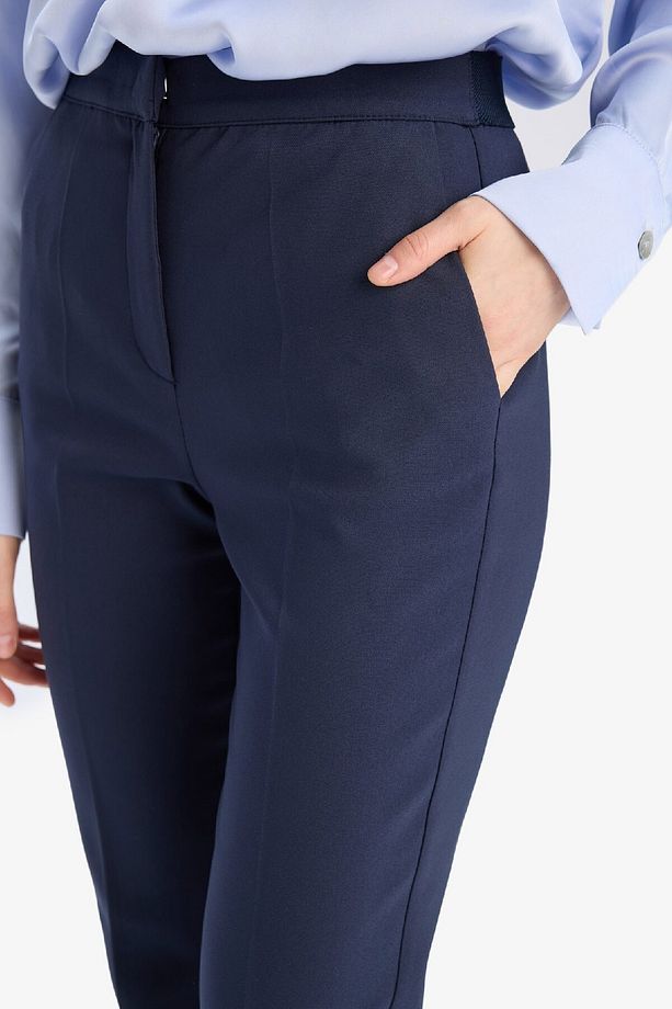 Chino Kumaş Pantolon Yüksek Bel Düz Paça E5458AX25SP - 6