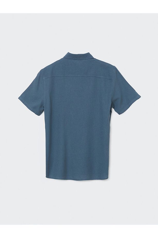 LCW ECO Regular Fit Kısa Kollu Keten Karışımlı Erkek Gömlek - 2