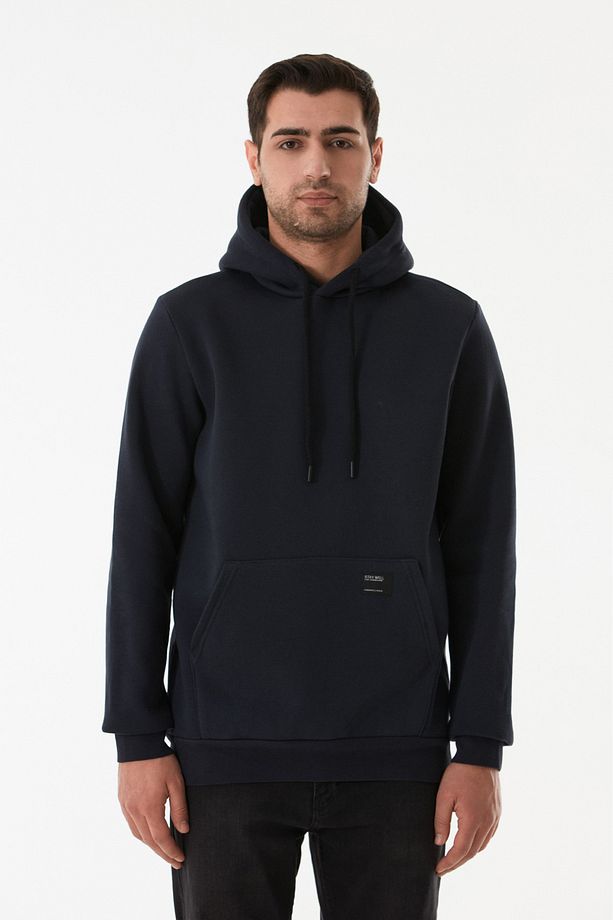 3 İplik Basic Kanguru Cepli Kapüşonlu Sweatshirt - 7