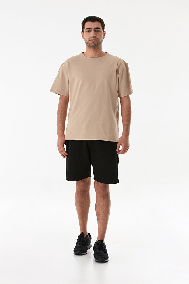 Basic Bisiklet Yaka Oversize Tişört - 2