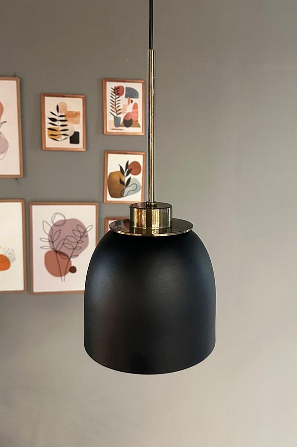 Deep Siyah Ince Eskitme Ufo Başlık Tekli Avize Sarkıt Salon Mutfak Butik Lamba Aydınlatma Avizeler - 4