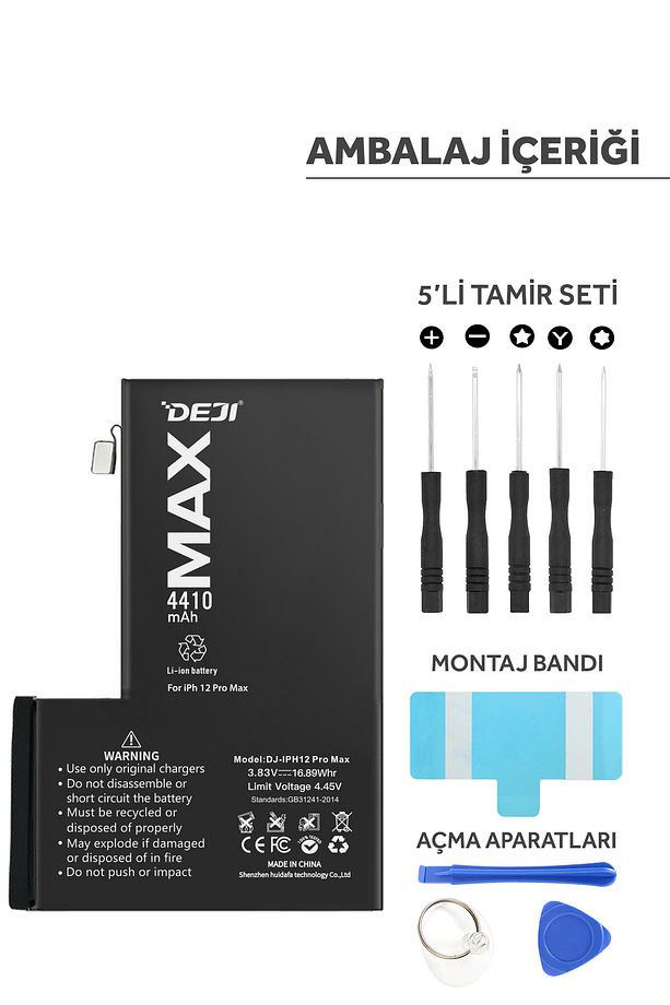 Iphone 12 Pro Max Batarya 4410 Mah Mucize Batarya - 5