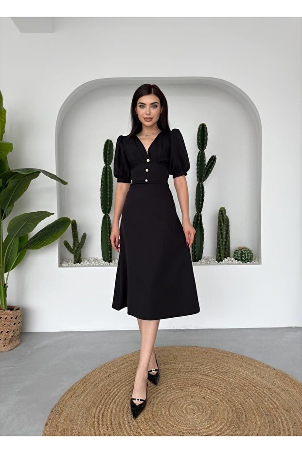 Linda Midi Elbise - 6