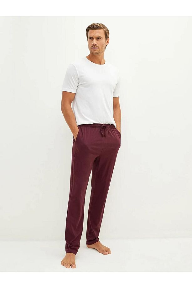 Bordo Standart Kalıp Erkek Pijama Alt - 3
