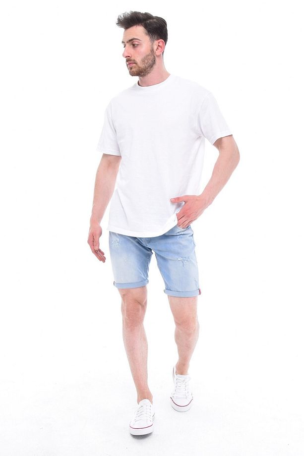 Erkek Kot Şort Slim Fit Jean Şort - C342 - 8