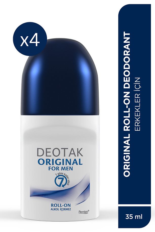 Original Erkek 7 Güne Kadar Etkili Roll-On Deodorant 35 ml x 4 adet - 1