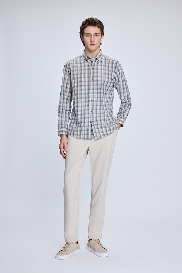 Stone Dynamic Fit Patterned Casual Jogger Trousers with Side Pockets - 2