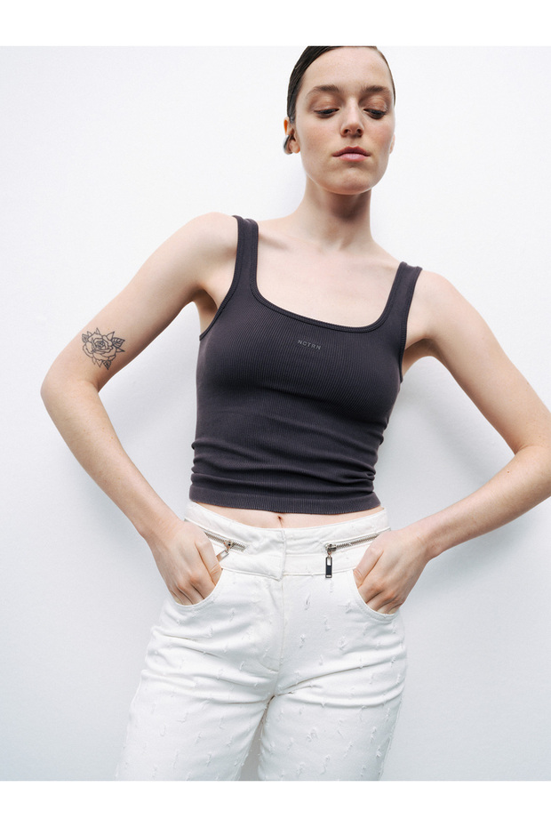 Baskı Detaylı Crop Top - 2