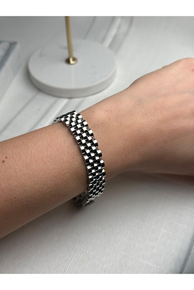 Çelik Gümüş Kordon Bileklik - 2