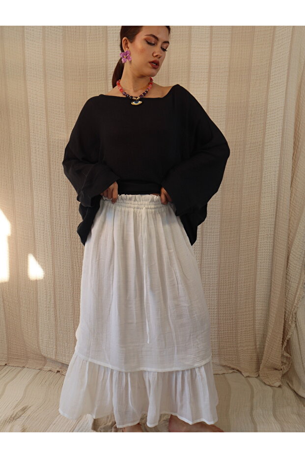 Nazli Cotton Voile Double Layer Skirt