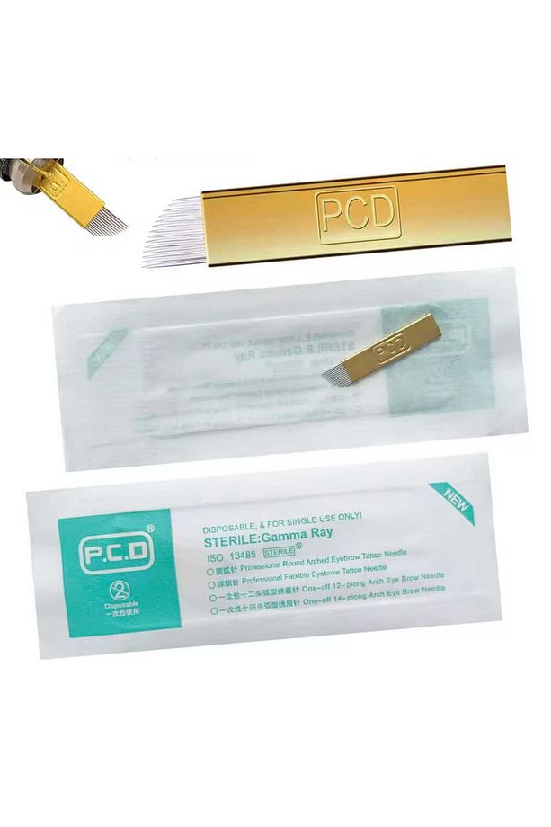P.c.d Microblading Kalıcı Makyaj 12 Pin Sarı 5 Adet Kaş Dövme Iğne Mikroblading - 4