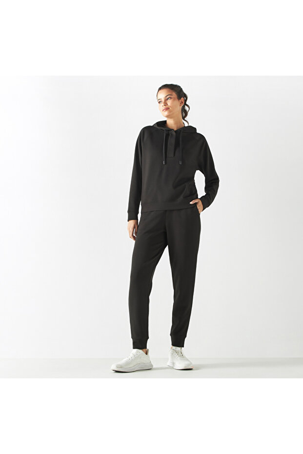 Solid Joggers with Drawstring Closure and Pockets - 3
