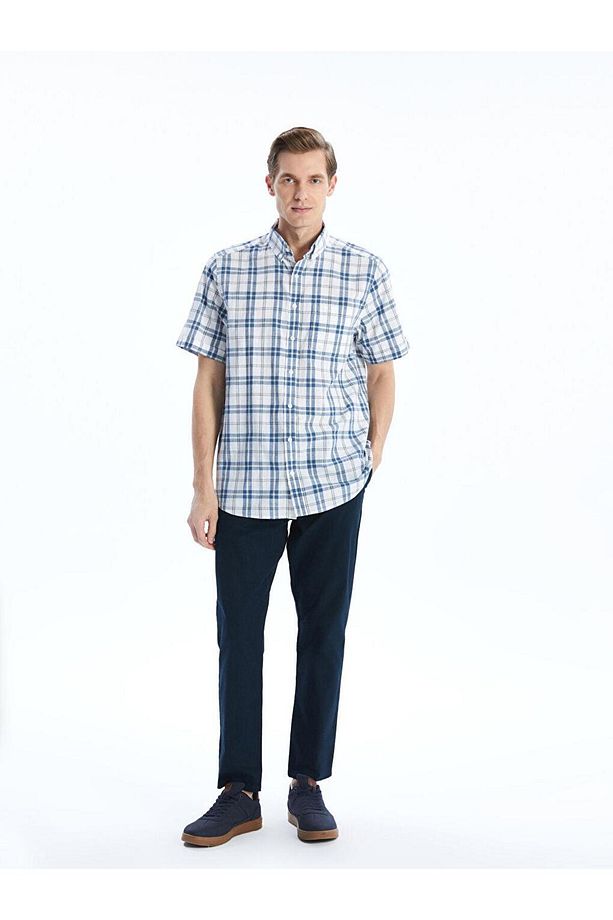 LCWAIKIKI Classic Regular Fit Kısa Kollu Ekose Poplin Erkek Gömlek - 2