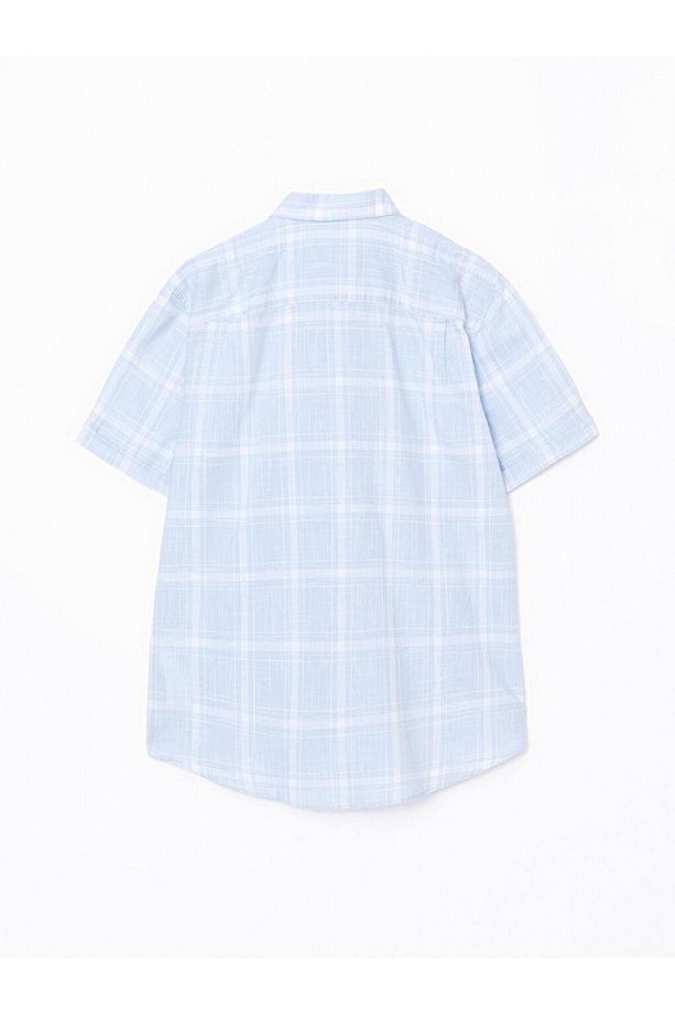 LCWAIKIKI Classic  Regular Fit Kısa Kollu Ekose Poplin Erkek Gömlek - 6